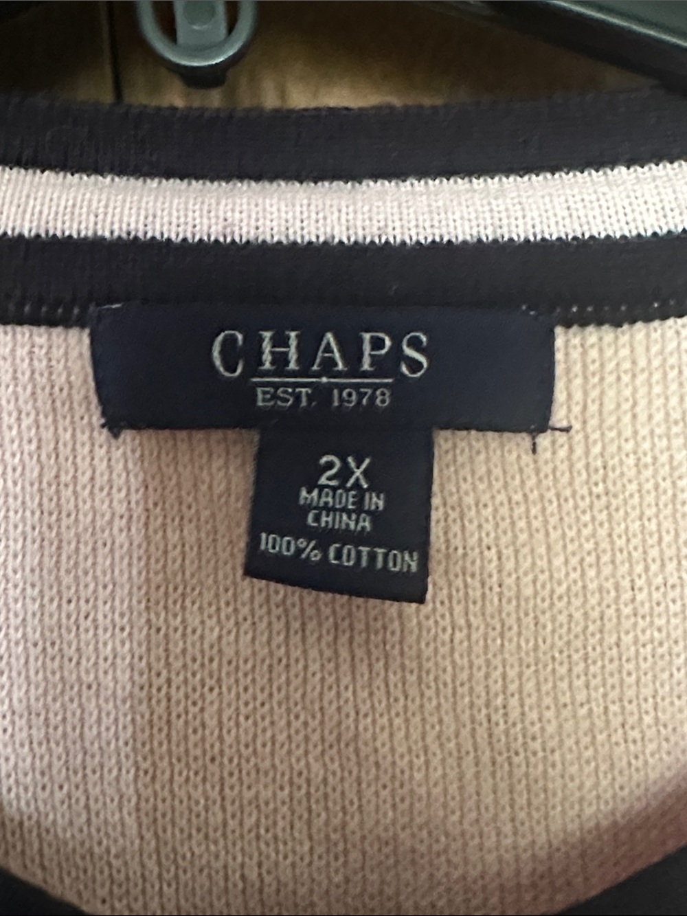 Chaps 100% Cotton Pink Cardigan with Black Trim and Silver Buttons - Picture 2 of 8